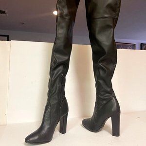🚫 Sold 🚫 Schutz Womens Black Leather Thigh Boots Sz 8.5/39-EUR
